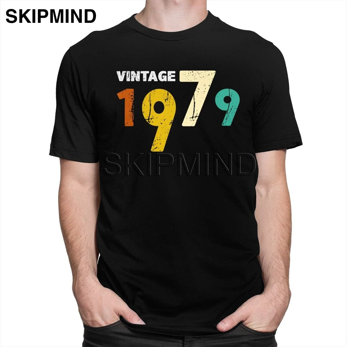 Vintage Born In 1979 T shirt Homme 100% Cotton birthday 41 years Old gift Tee Tops Short Sleeved Novelty T-shirt Clothes Gift