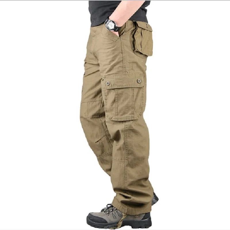 Men's Cargo Pants Casual Multi Pockets Military Tactical Work Pants Men Outerwear Straight Slacks Long Trousers For Men Clothes