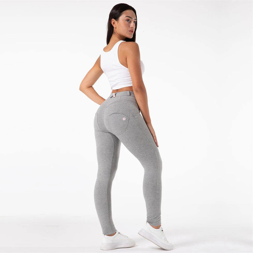 Melody Gray Workout Leggings Elastic Fashion Legging for Fitness Jogger Mujer Stretch Booty Push Up Leggins