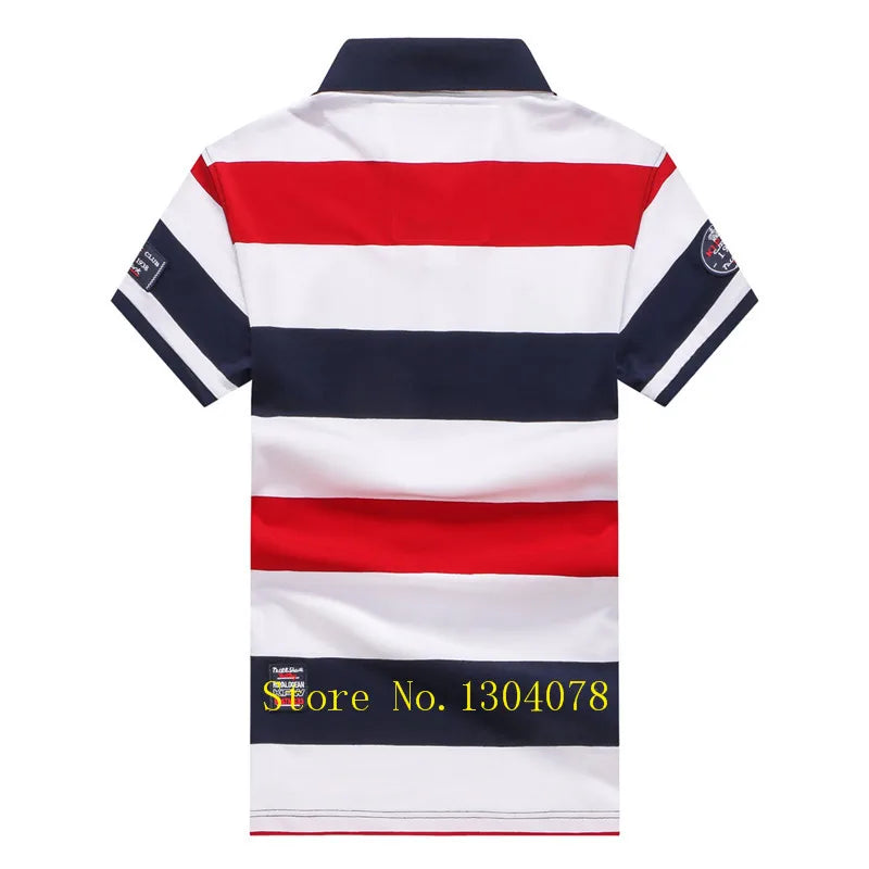 Men Clothes 2022 Famous Brand Tace & Shark polo shirt men Summer Tops Cotton Short Sleeve Striped Classic & Business homme