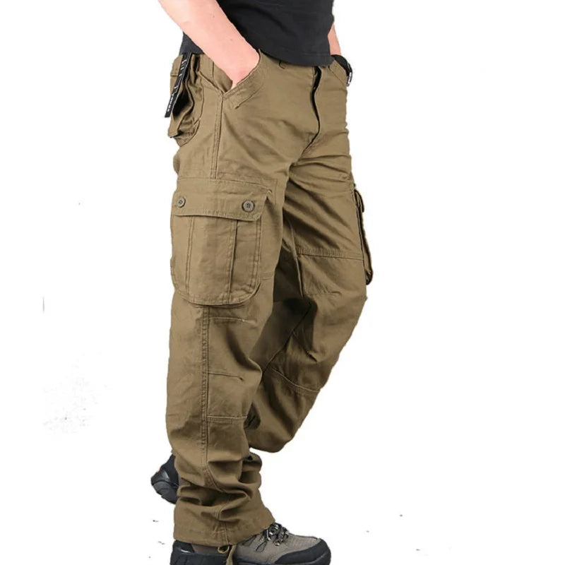 Men's Cargo Pants Casual Multi Pockets Military Tactical Work Pants Men Outerwear Straight Slacks Long Trousers For Men Clothes