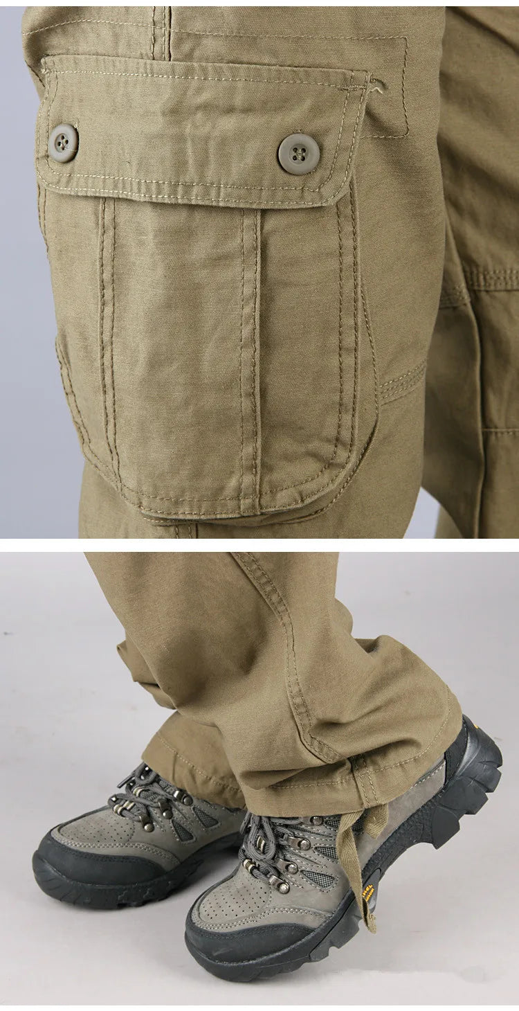 Men's Cargo Pants Casual Multi Pockets Military Tactical Work Pants Men Outerwear Straight Slacks Long Trousers For Men Clothes