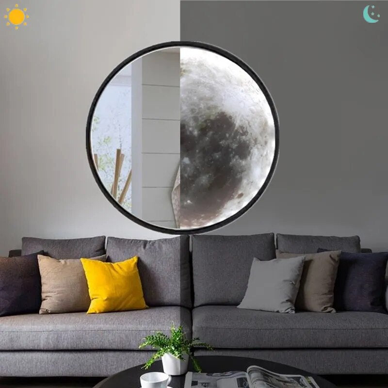 Wooden Round Makeup Mirror Magic Become Moon LED Lights Creative Gift Ideas for Valentine's Day Home Room Decoration Night Light