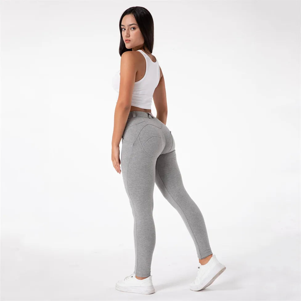 Melody Gray Workout Leggings Elastic Fashion Legging for Fitness Jogger Mujer Stretch Booty Push Up Leggins