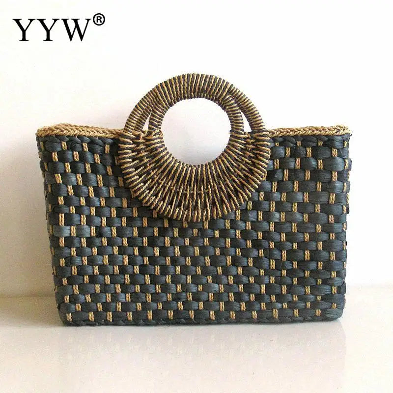 Bags for Women Summer Beach Tote Straw Bag Pompom Straw Bags in Thailand Picnic Straw Bag in Handbags Top Handle Handbags Totes