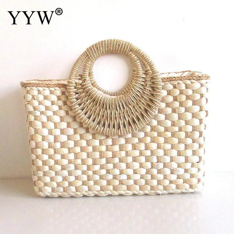 Bags for Women Summer Beach Tote Straw Bag Pompom Straw Bags in Thailand Picnic Straw Bag in Handbags Top Handle Handbags Totes