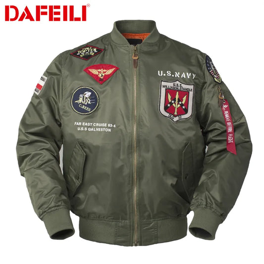 Autumn Top gun Us navy MA1 letterman varsity baseball Pilot air force flight hunting tactical military army jacket men clothes