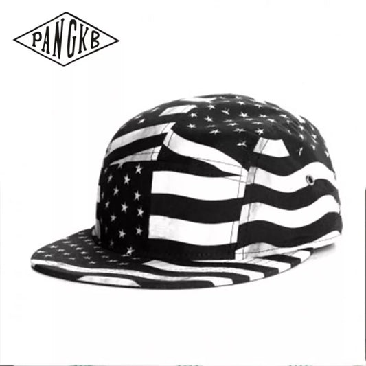 PANGKB Brand sun hats FLAGGED 5 PANEL CAP fashion USA flag adult outdoor casual baseball cap sports snapback hat for men women