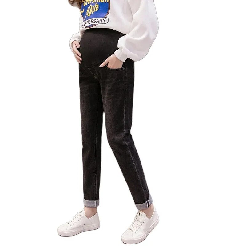 New Autumn Maternity Jeans Pants For Pregnant Women Trousers Casual Loose Jeans Pregnancy Pants Maternity Clothing