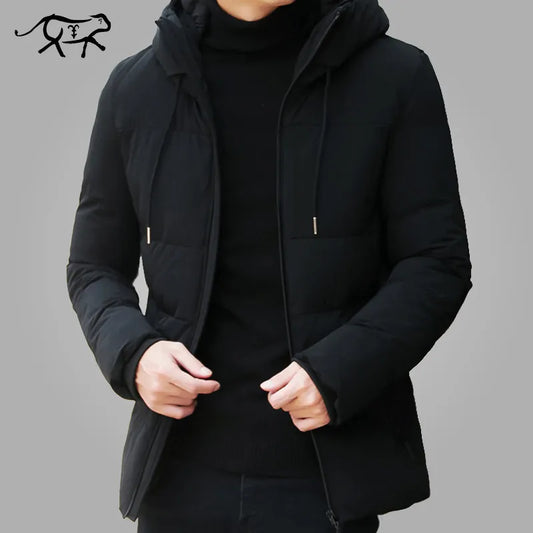 Brand Winter Jacket Men Clothes Casual Stand Collar Hooded Collar Fashion Winter Coat Men Parka Outerwear Warm Slim West Jackets