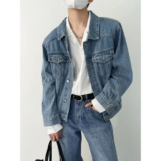 2023 New Men's Denim Jacket Street Dress Blue Denim Jacket Men's Casual Denim Jacket