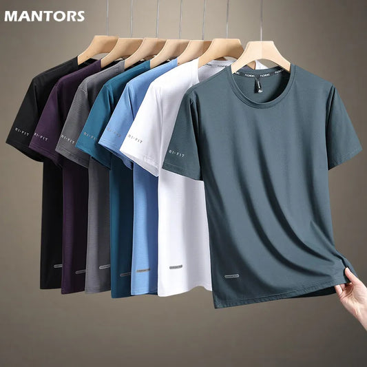 Summer Shirt Sport T Shirt Men Quick Dry Running Shirt Men Workout Tees Fitness Tops Oversized Short Sleeve T-shirt Clothes 8XL