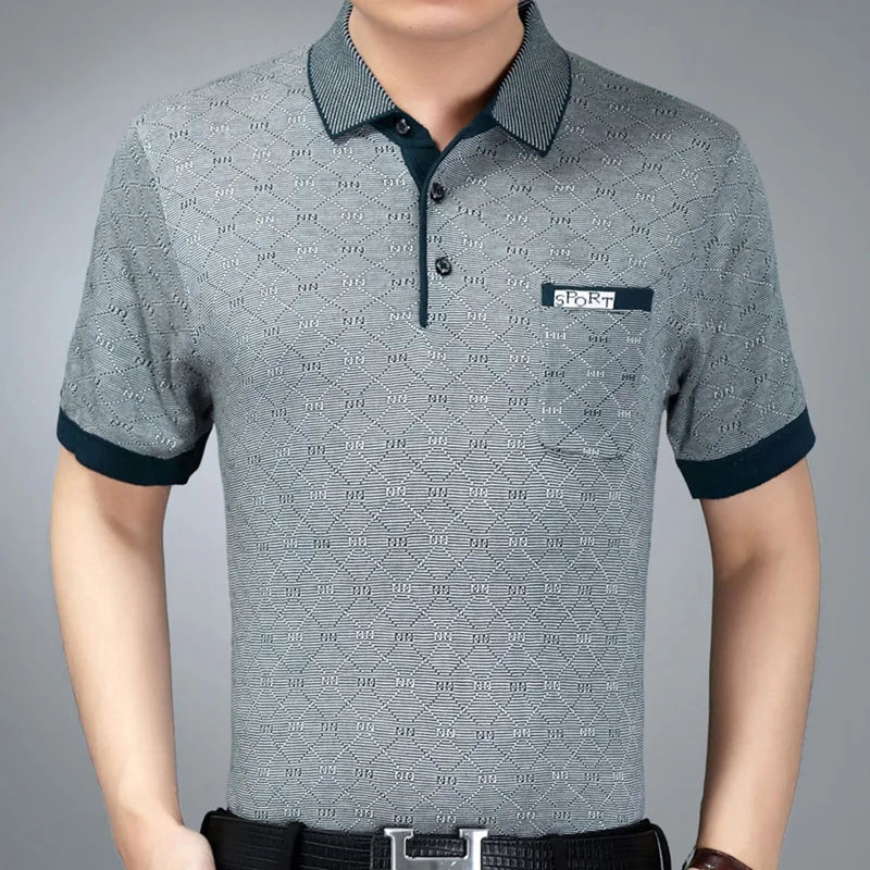 2022 Summer Short Sleeve Knitting Polo Shirt Men Clothes Argyle Fashions Polos Tee Shirts Pol Cool Mens Clothing Poloshirt 800