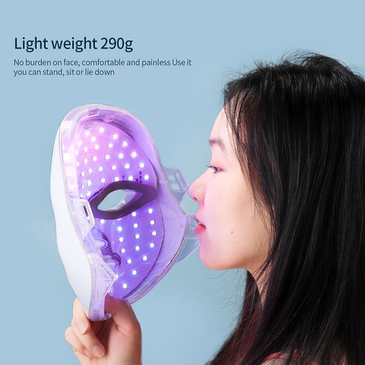 USB Charge 7Colors LED Facial Mask Photon Therapy Skin Rejuvenation Anti Acne Wrinkle Removal Skin Care Mask Skin Brightening