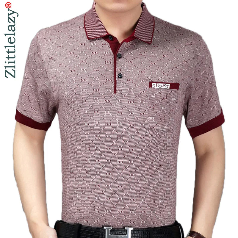 2022 Summer Short Sleeve Knitting Polo Shirt Men Clothes Argyle Fashions Polos Tee Shirts Pol Cool Mens Clothing Poloshirt 800