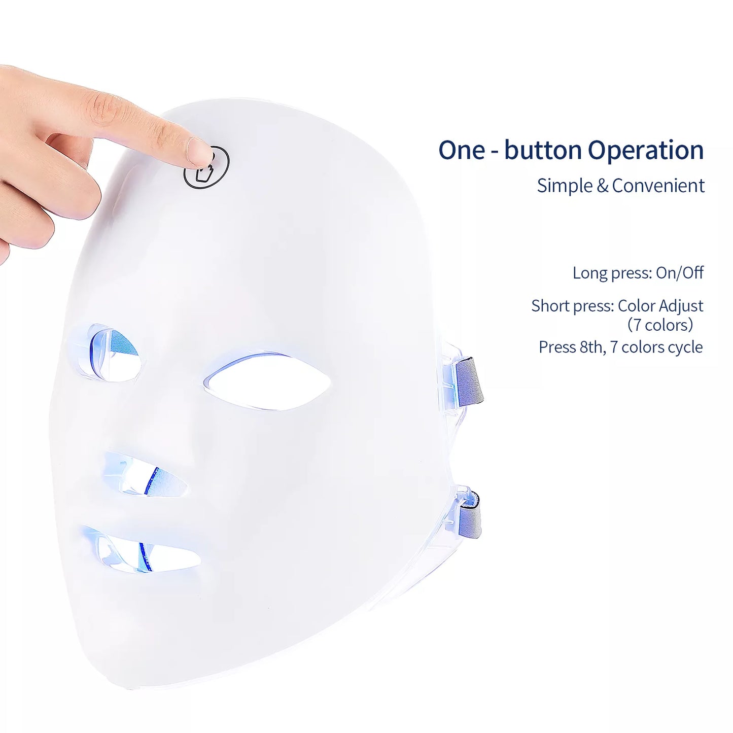 USB Charge 7Colors LED Facial Mask Photon Therapy Skin Rejuvenation Anti Acne Wrinkle Removal Skin Care Mask Skin Brightening