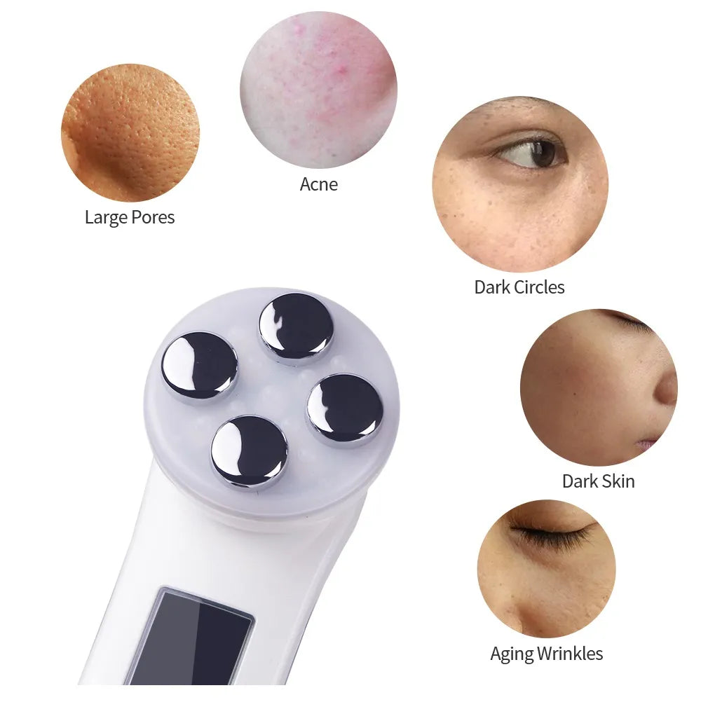 RF Radio Frequency Face Lifting Machine EMS Micro-current Facial Skin Firm Massager LED Photon Rejuvenation Beauty Device