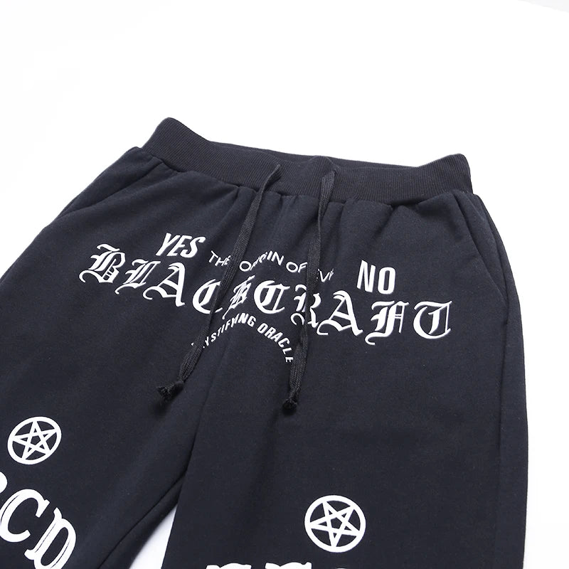 Punk Grunge Gothic pant Harajuku Pentagram pant  Long Sleeve Autumn Hollow Out Patchwork trouser  Vintage