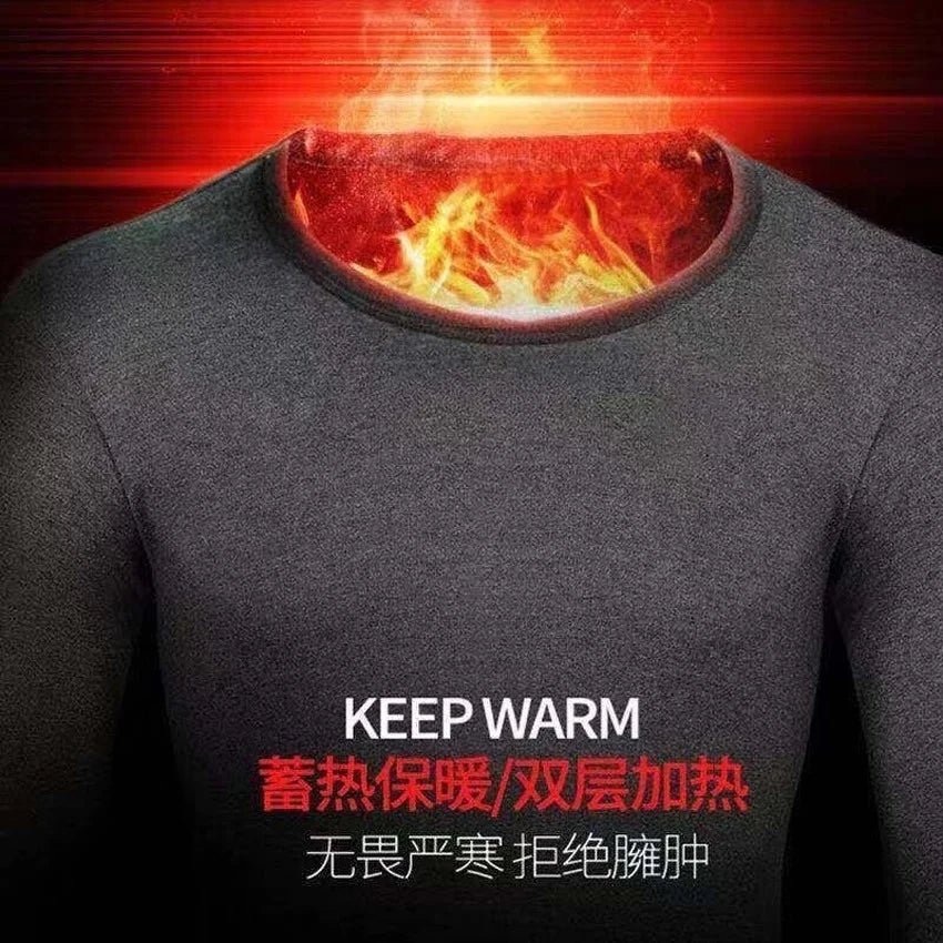 Thermal Underwear Set Men Winter Men Top Long Pants Sets Cold-proof Warm In Cold Weather O Neck Autumn Clothes Long Pants