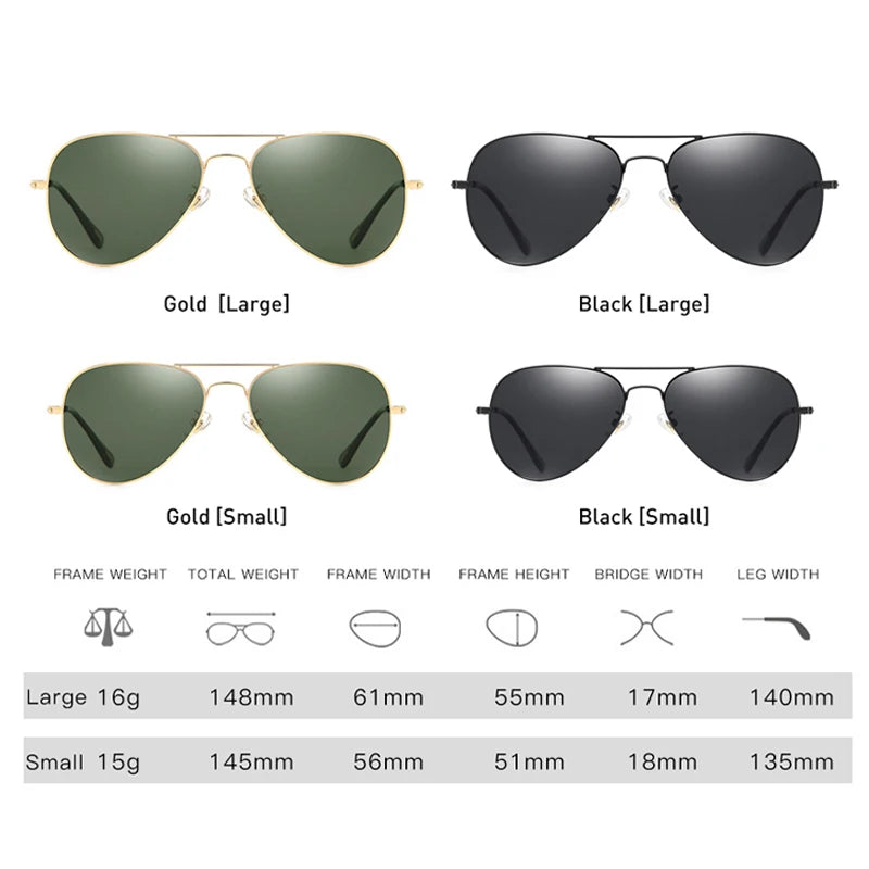 CAPONI Aviation Sun Glasses Men UV Ray Cut Polarized Shades For Men Double Bridge Frame Pilot Male's Sunglasses Eyewear CP3025