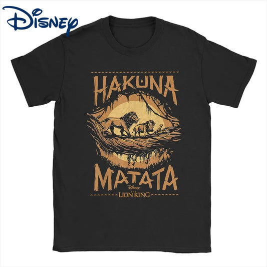 Men Women T-Shirts Disney The Lion King Awesome Cotton Tees Short Sleeve Live Action Hakuna Matata Sunset T Shirts Clothes